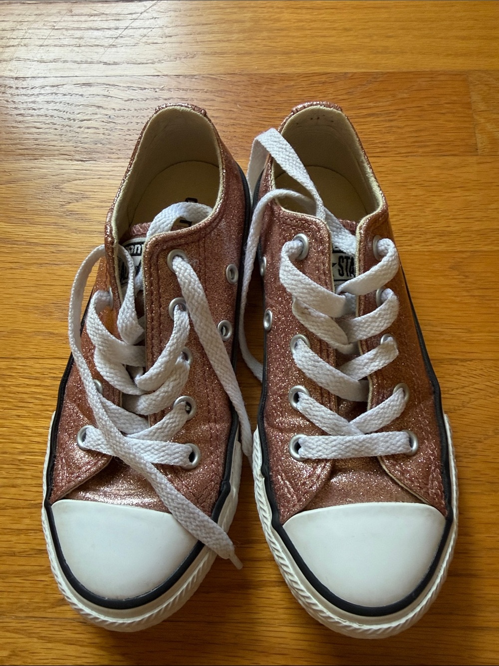 Converse Rose Gold Glitter Low-Top Sneakers
